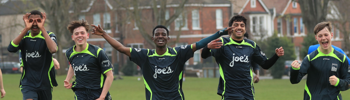 BHASVIC Football 1st Team celebrate a goal