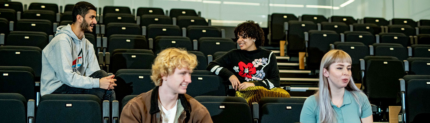 Students in the new Elms Building