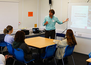 James Brooklyn from About ASK - Amazing Apprenticeships visits BHASVIC, this image links to the news item