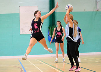 The BHASVIC Netball first team in action