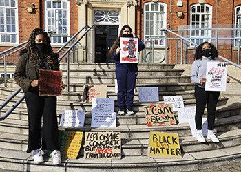 The student-led African Caribbean Society took part in a placard making workshop