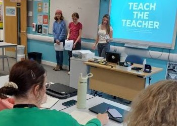 BHASVIC students run a teach the teacher session on climate action