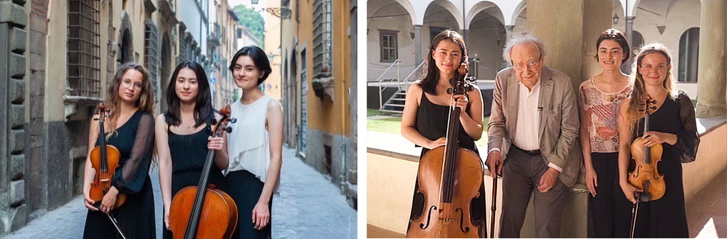  Current BHASVIC and Royal College of Music Junior Department student Riya Hamie (cello), former BHASVIC and current RCM student Berniya Hamie (piano) and fellow RCM student Julia Błachuta (violin)