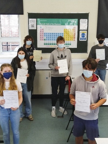 BHASVIC students scoop Cambridge Chemistry Challenge certificates!