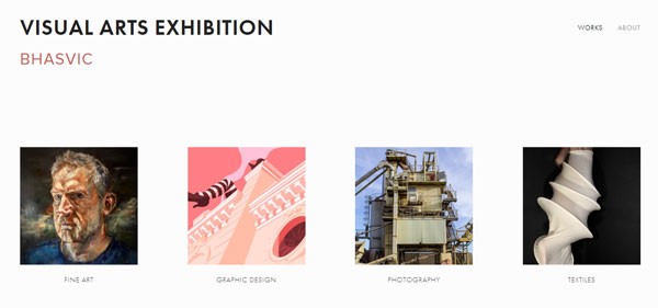 BHASVIC Visual Arts virtual exhibition website screen shot