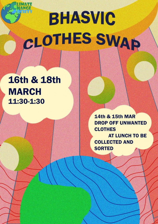 Clothes Swap – Wednesdays 16 and Friday 18 March, 11:30 – 1:30pm