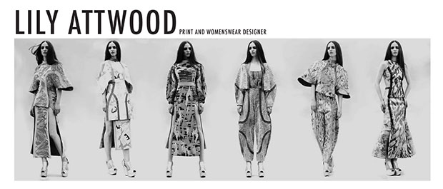 Lily Attwood print and womenswear designer poster