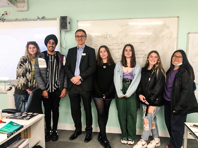 Alan Gardner QC came to BHASVIC to gave a talk to A Level law students 