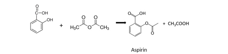 Conversion of benzoic acid into aspirin by esterification with ethanoic anhydride