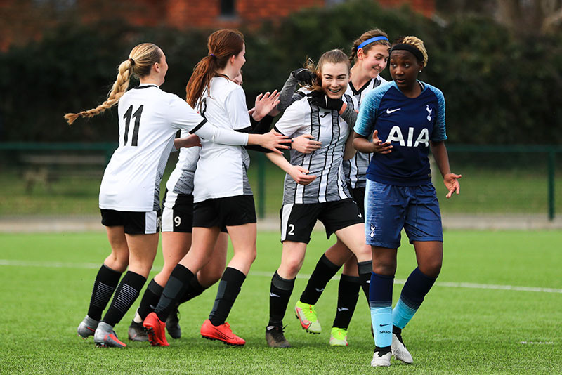 BHASVIC Women’s football team celebrating having reached the last 8 of the AOC National Cup