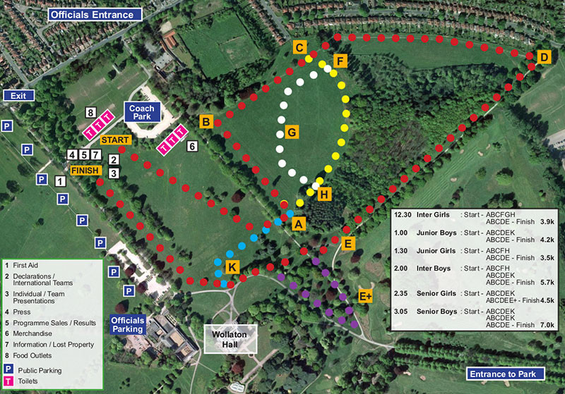 Event Map for Cross Country Athletics Event 17 March