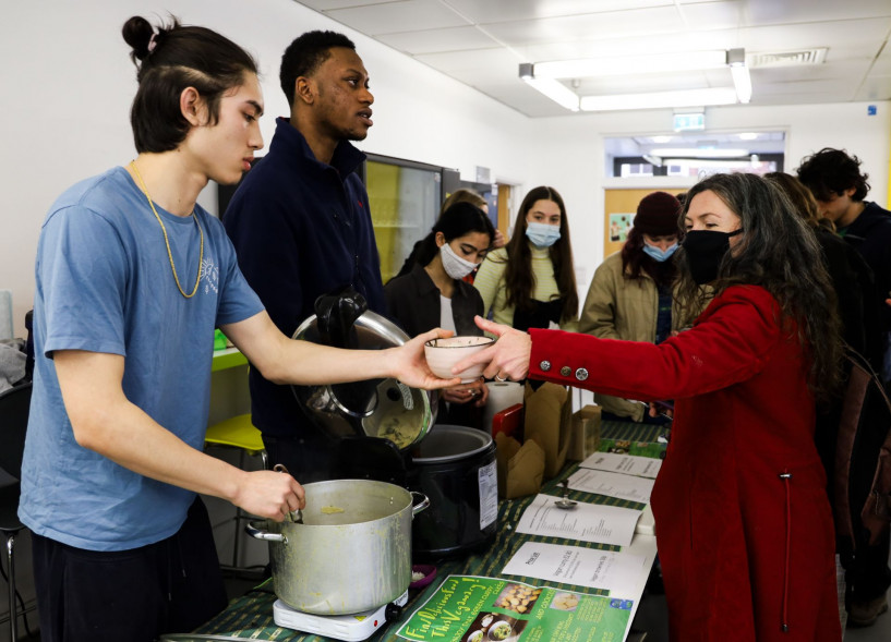 The student Climate Action group sold lunchtime Thai Green Vegan Curry plus vegan cookies.